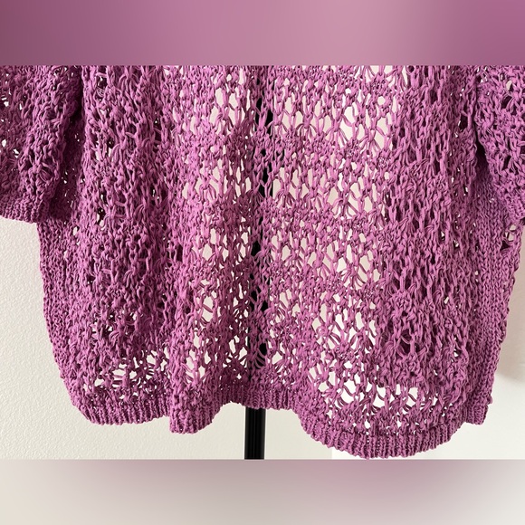 🌸 Pretty Purple Open-Knit Cardigan – Coldwater Creek (L) 🌸 - Picture 7 of 12